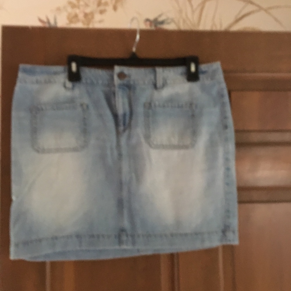 Faded denim skirt